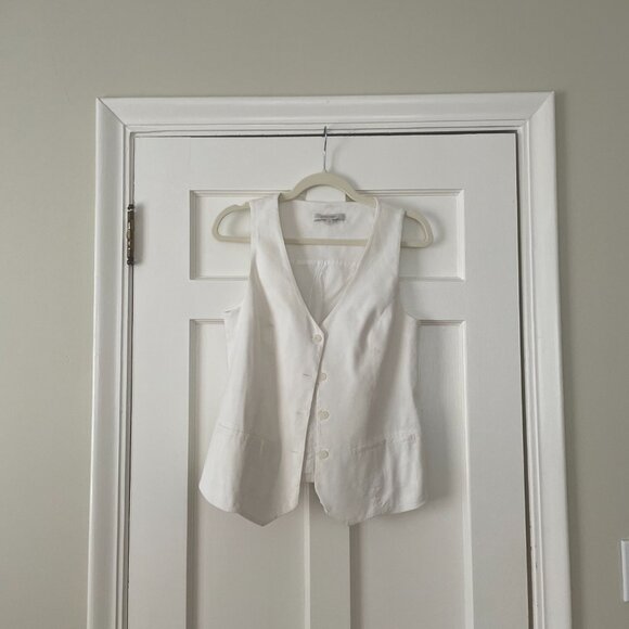 The Jones Linen Vest Favorite Daughter in White Size M NWOT - Picture 3 of 5